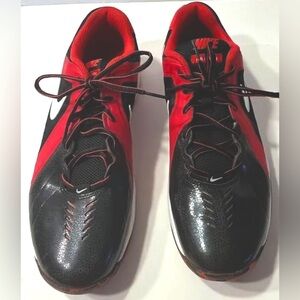 Nike Air Mavin Vintage Leather Basketball Sneakers #719924-004 Red Black size 10